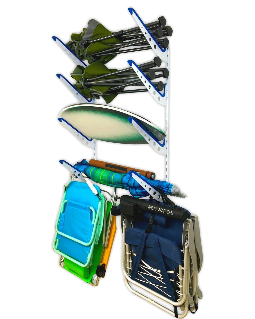 Mellow Racks Beach StoreYourBoard Beach Chair and Umbrella Wall Storage Rack, Metal ...