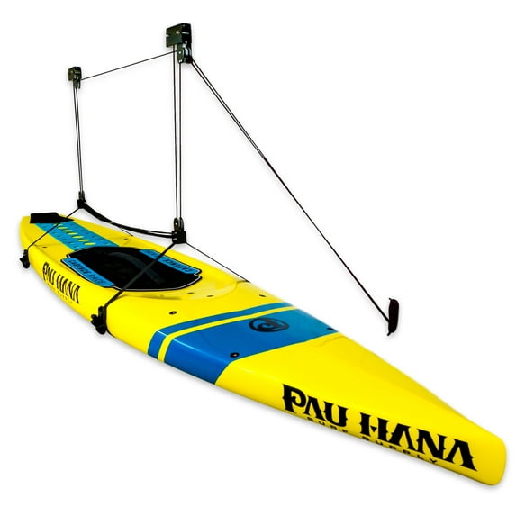 StoreYourBoard SUP and Surfboard Ceiling Storage Hoist, Holds 60 lbs, Hi Lift Home Garage Hanging Pulley Rack
