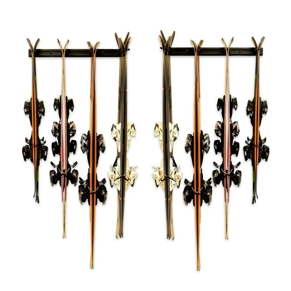 StoreYourBoard Ski Wall Storage Rack, 2 Pack Holds 16 Pairs, Steel Home and Garage Skis Mount