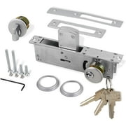 Storefront Door Mortise Lock Deadbolt Aluminum, Hook Deadbolt Double Cylinder, Storefront Entry Door Lock Set