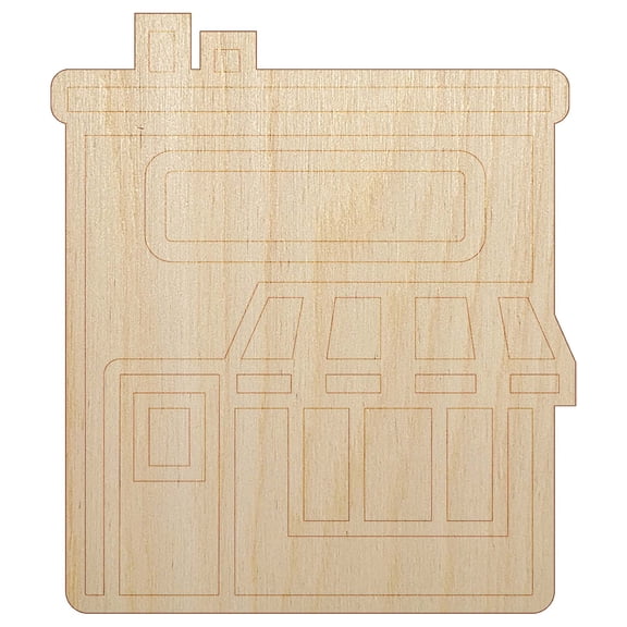 Storefront Market Business Wood Shape Unfinished Piece Cutout Craft DIY Projects - 4.70 Inch Size - 1/4 Inch Thick