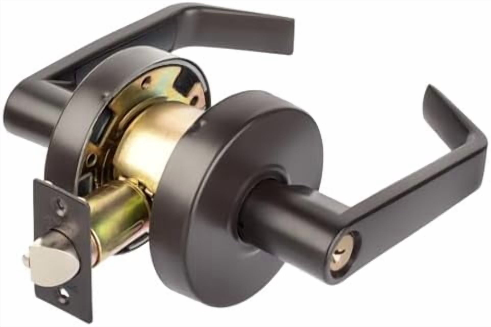 Storeroom Door Lock Keyed Lever Lockset, ADA Compliant, Grade 2 Heavy ...