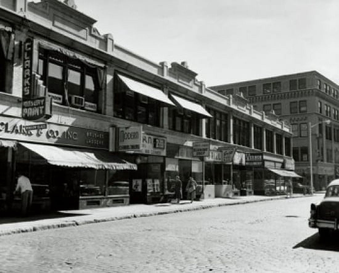 Stores along a road Worcester Massachusetts USA Canvas Art - (18 x 24)