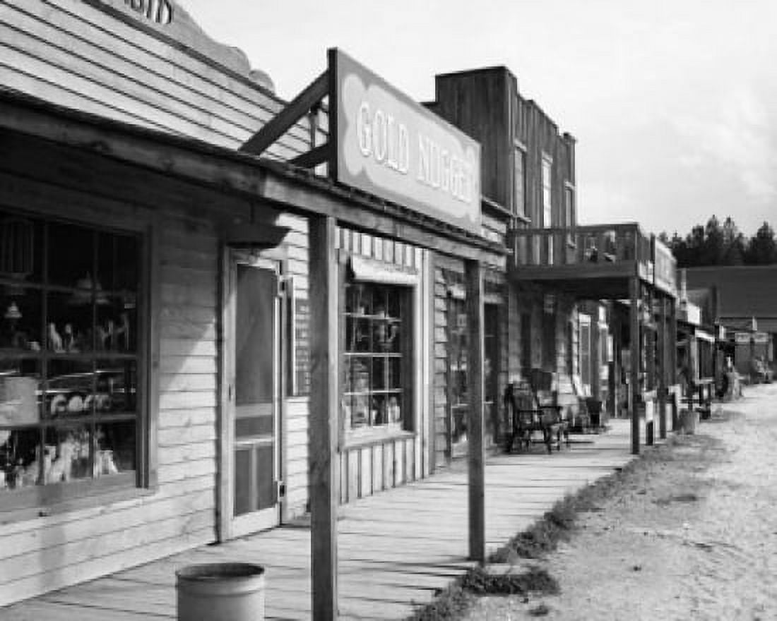 Stores along a street Black Hills South Dakota USA Canvas Art - (24 x 36)