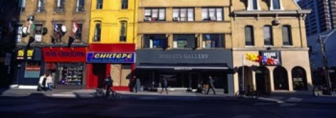 Stores at the roadside in a city Toronto Ontario Canada Canvas Art - Panoramic Images (18 x 7)