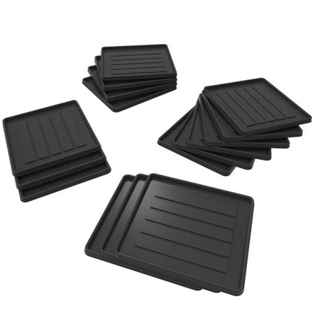 Storex 00802B18S School Locker & Office Cubicle Boot Tray, Black - Pack of 18