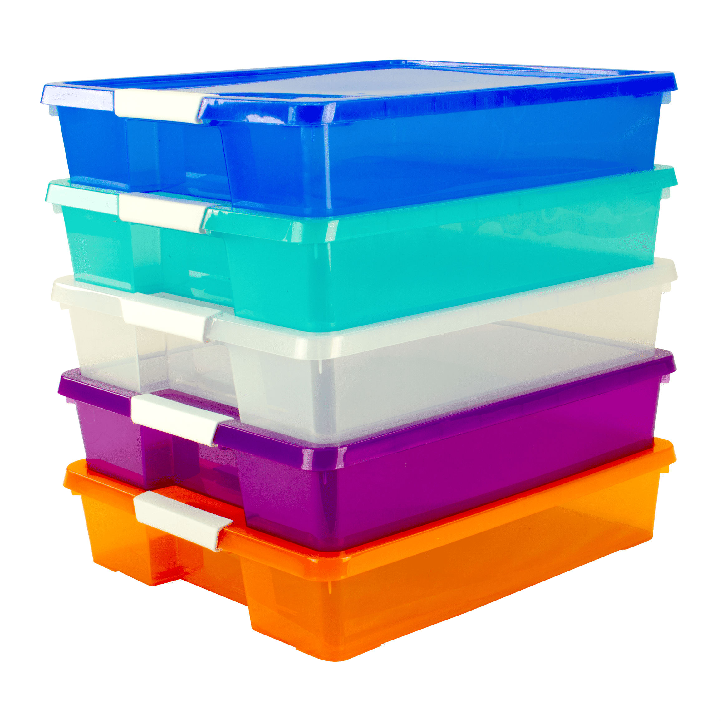 12 X 12 Paper Storage, 4 Pack Scrapbook Storage Box for 12 X 12 Paper,  Plastic