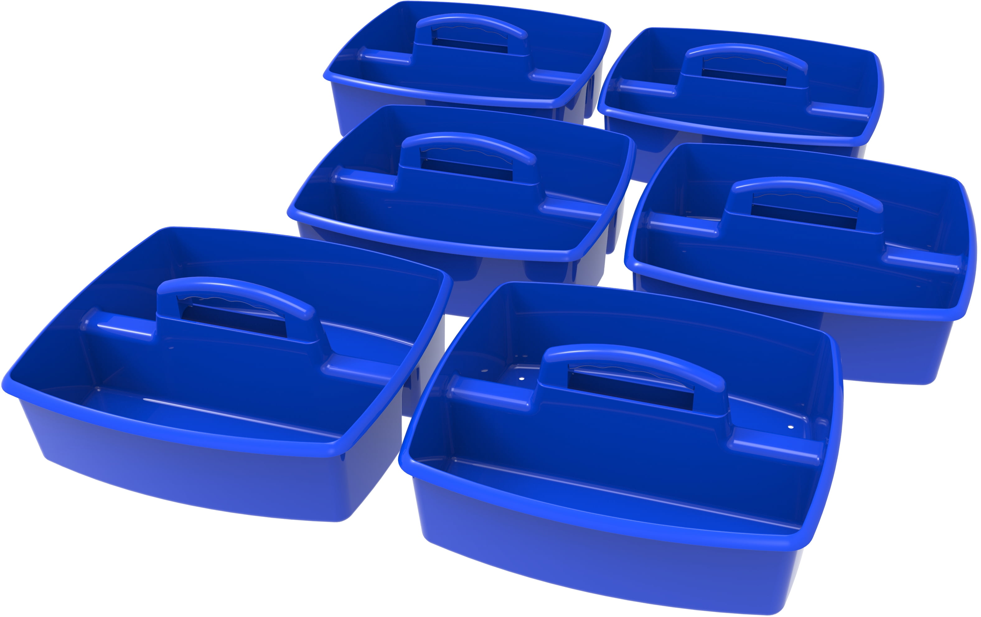 Storex 2-Compartment Supply Caddy, Blue, 6-Pack - Walmart.com