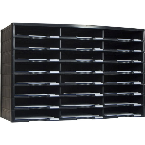 Storex 24-Compartment Literature Organizer/ Black
