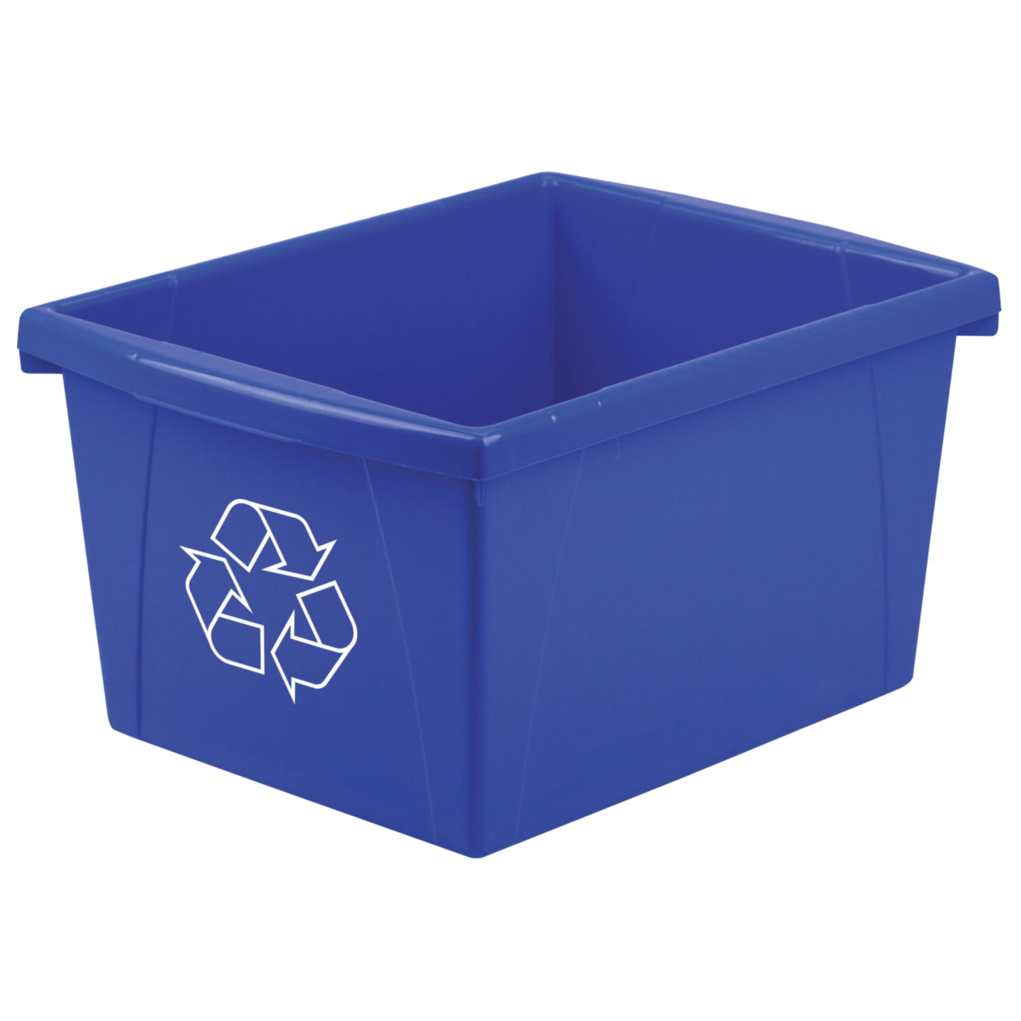 Brute 95 Gallon Rollout Trash and Recycling Bin With Lid - Blue