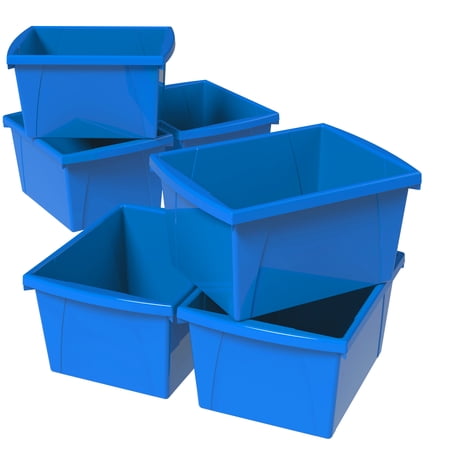 Storex 4 Gallon/15L Classroom Storage Bin, Assorted Colors,(6 units/pack)