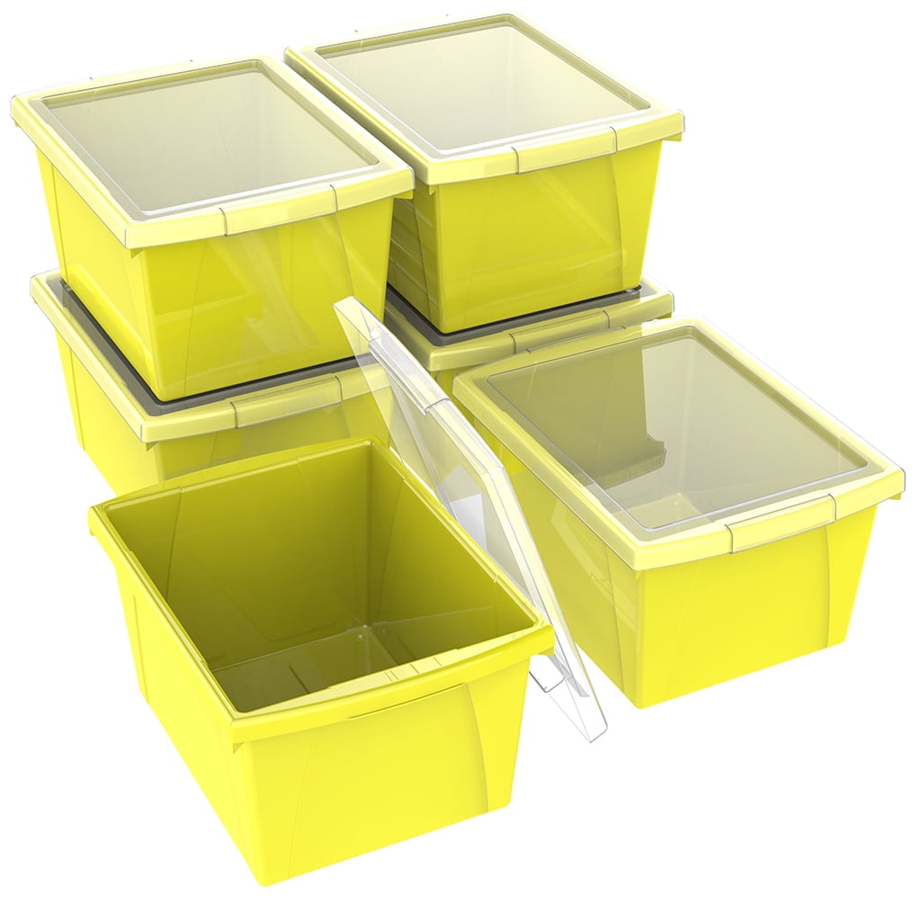 6 Pack Small Plastic Storage Bins (10.2 x 7.3 x 3.9 in) – Paperage