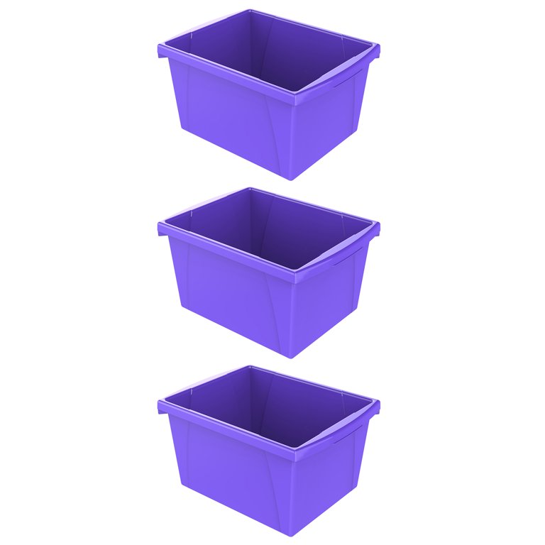 SMALL PLASTIC STORAGE BIN: PURPLE