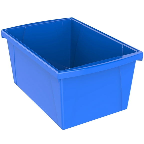 Storex 5.5 Gallon Plastic Storage Bin for Kids, Letter/Legal Size, Blue