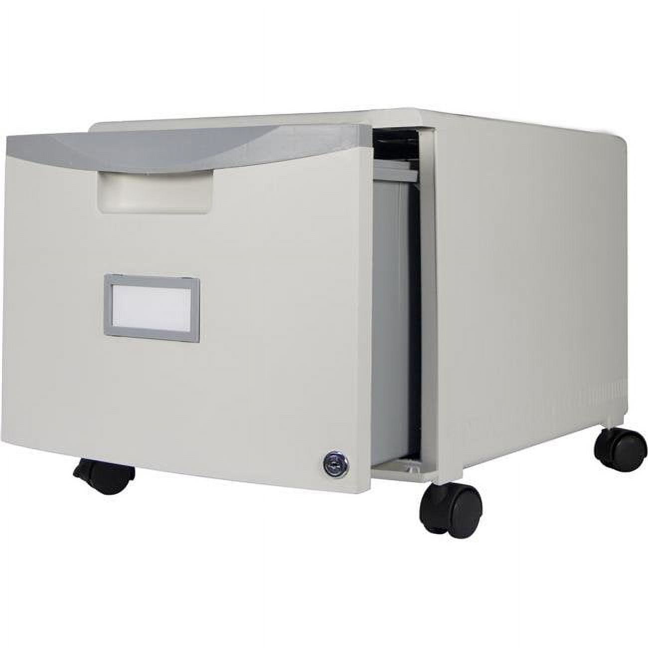 Storex 61263U01C 1-Drawer Mini File Cabinet with Lock & Casters for Legal-Letter, Gray