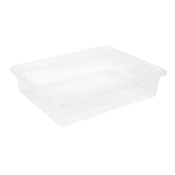 Storage Tray, Flat, 1.69 gal, 10.65" x 13.17" x 2.96", Translucent, 5/Pack