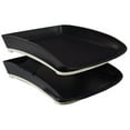 thumbnail image 1 of Storex 70111B04C Iceland-Series Rubber Grip Letter Tray, Black - Pack of 4, 1 of 1
