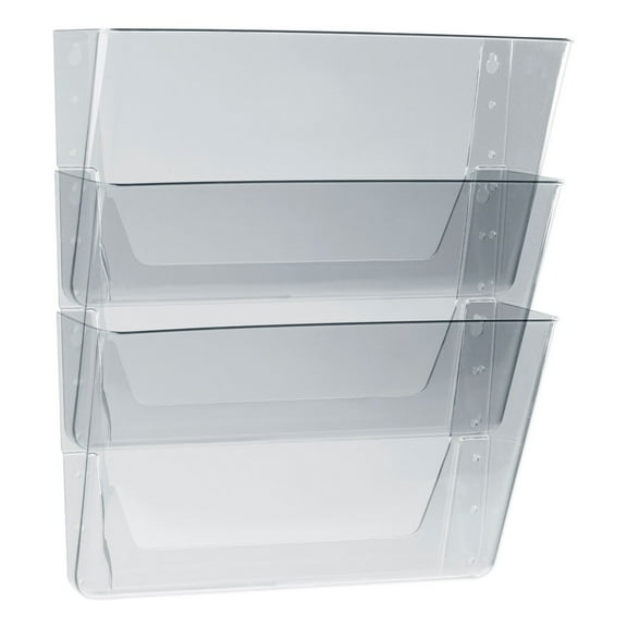 Storex 70245U06C 13 in. x 4 in. x 14 in. Wall File - Letter Size, Clear (3/Pack)