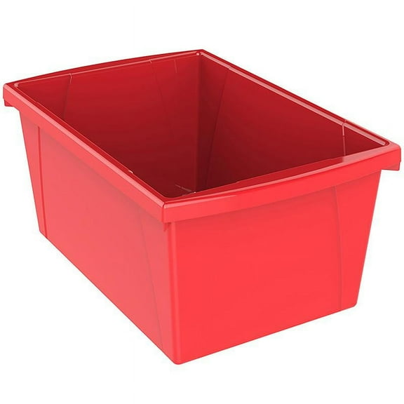 Storex Classroom Storage Bin, 5-1/2 Gallon, Red