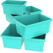 Storex Classroom Storage Bin, 5-1/2 Gallon, Teal