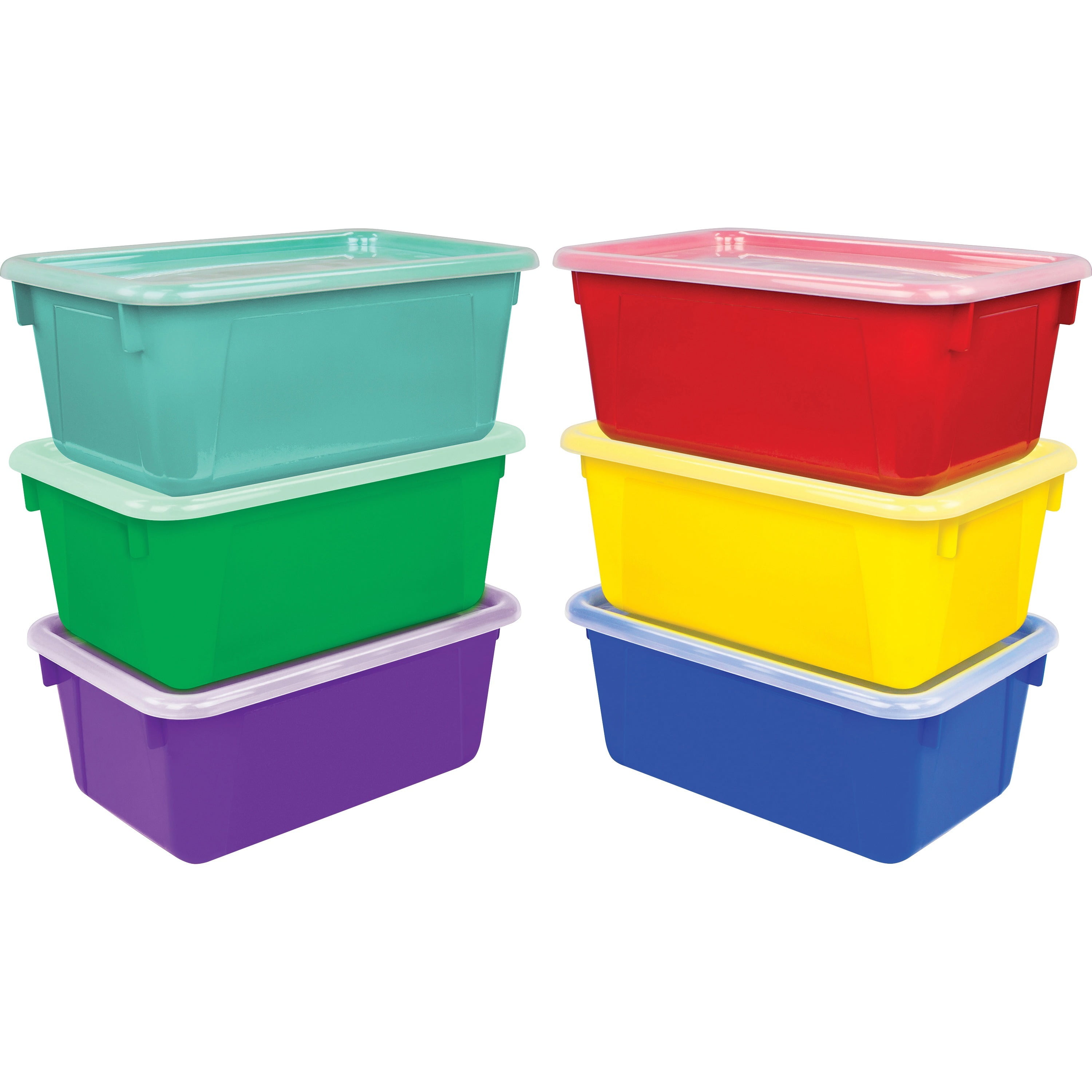 Red Small Plastic Storage Bin 6 Pack - TCR2088577
