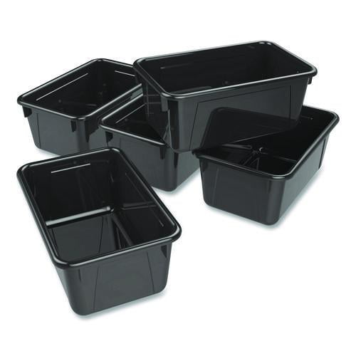 Cubby Bin, Neutral Tones 1.8 gal, 7.8" x 12.09" x 5.18", Black, 5/Pack