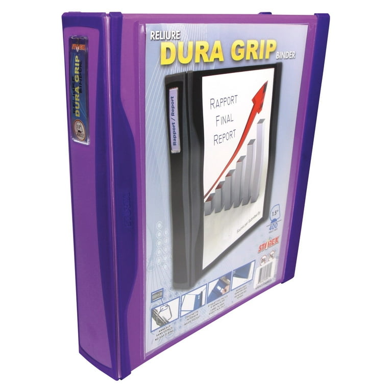 Storex Dura Grip Rubber Edge Heavy Duty D-Ring View Binder