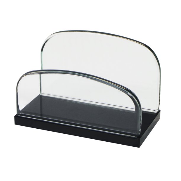 Storex Executive Business Card Holder,Glass (Case of 4)