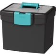 thumbnail image 1 of Storex File Storage Box with XL Storage Lid - External Dimensions: 10.9" Length x 13.3" Width x 11" Height - 30 lb - Media Size Supported: Letter 8.50" x 11" - Clamping Latch Closure - Plastic - Black, 1 of 1