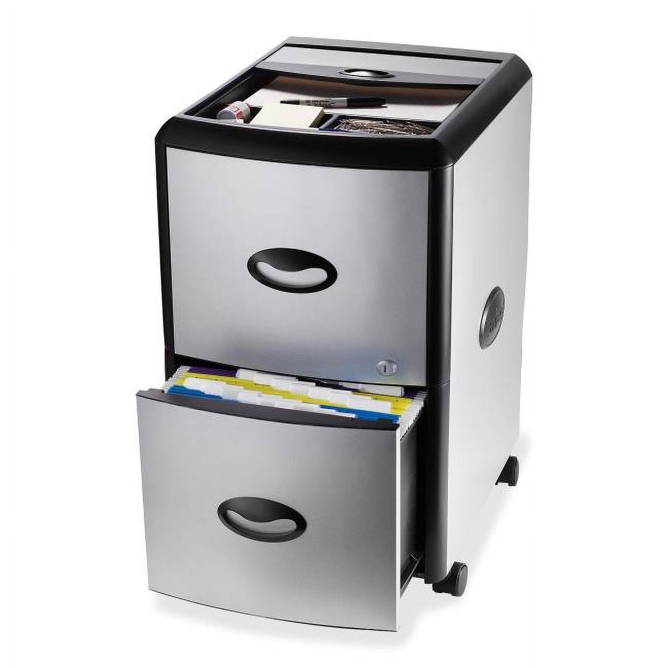 Storex Ind. 2Drawer Brushed Metal Filing