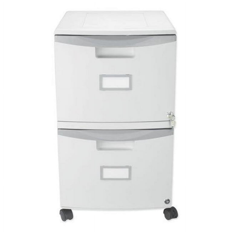 Two-Drawer Mobile Filing Cabinet, 2 Legal/Letter-Size File Drawers, Gray, 14.75 Two-Drawer Mobile Filing Cabinet, 2 Legal/Letter-Size File Drawers, Gray, 14.75
