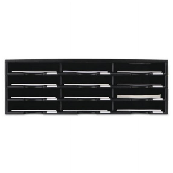 Storex Industries Corporation 61602U01C Storex Literature Organizer, 12 Section, 10 5/8 x 13 3/10 x 31 2/5, Black