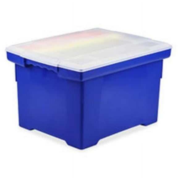 Storex Industries Locking Lid Tote Storage Box - Blue Frost - Legal/Letter Size
