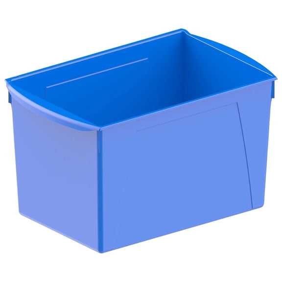 Storex Interlocking Book Bin, Double Wide, 14-1/2 x 9-1/5 x 7 Inches, Blue