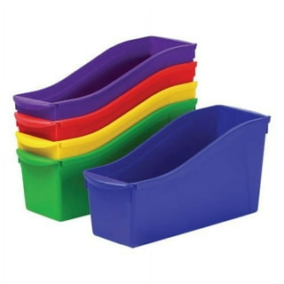 Interlocking Book Bins with Clear Label Pouches, 4.75