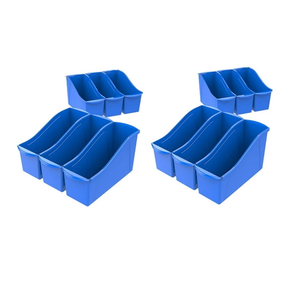 Storex Large Book Bin, Blue, 12 units