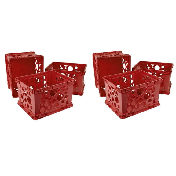 Storex Large File Crate, Classroom Red, 6 units