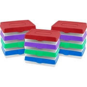 Storex Large Pencil Case, Assorted Colors, 12-Pack