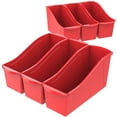thumbnail image 1 of Storex Large Plastic Book and Magazine Bin, Red, 6-Pack, 1 of 10