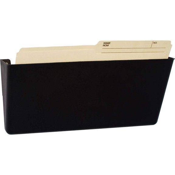 Storex Legal-size Unbreakable Wall Pocket, Plastic File Organizer, Black, 1-Pack