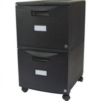Storex  Letter & Legal Plastic 2-Drawer Mobile File Cabinet, Black