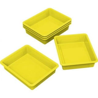 Storex Plastic Craft and Hobby Tray, 12 x 16 in, Yellow, 12-Pack 