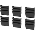 thumbnail image 1 of Storex Letter-Size Unbreakable Plastic Wall Pocket, Black, Set of 3, 6-Pack, 1 of 8