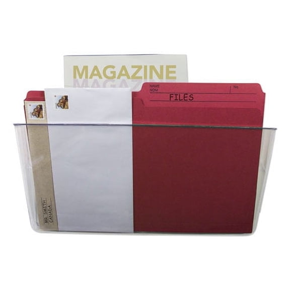 Storex Letter-size Wall Pocket, Plastic File Organizer, Clear, 1-Pack