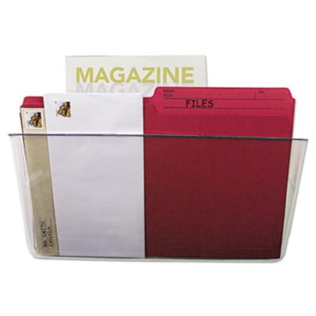 Storex Letter-size Wall Pocket, Plastic File Organizer, Clear, 1-Pack