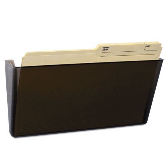 Storex Letter-size Wall Pocket, Plastic File Organizer, Smoke, 1-Pack