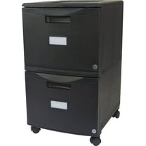 Storex Lightweight Plastic File Cabinet with Casters, Letter/Legal, Black