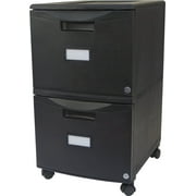 Storex Lightweight Plastic File Cabinet with Casters, Letter/Legal, Black