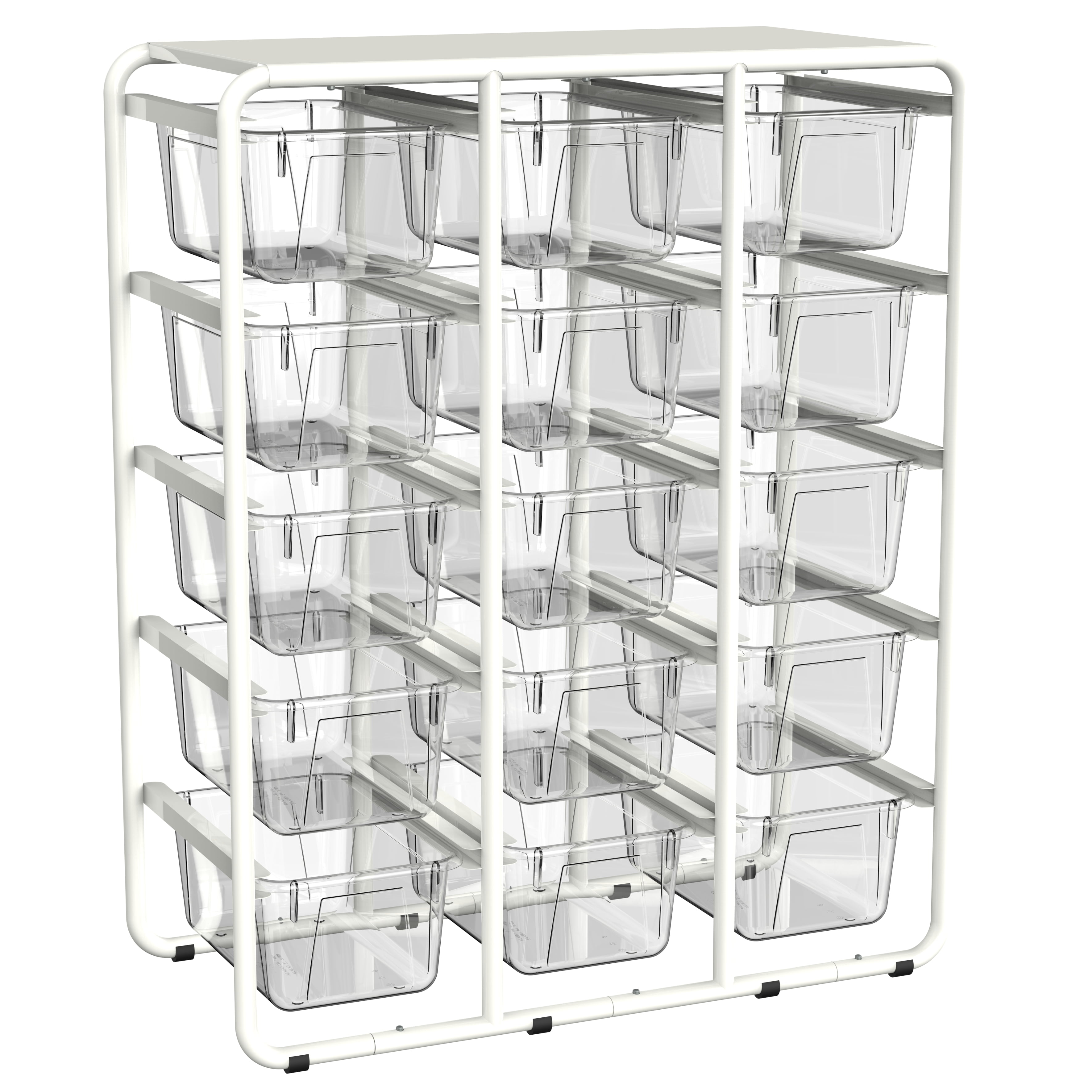 Storex Metal Storage Rack - 15 Clear Bins - Walmart.com