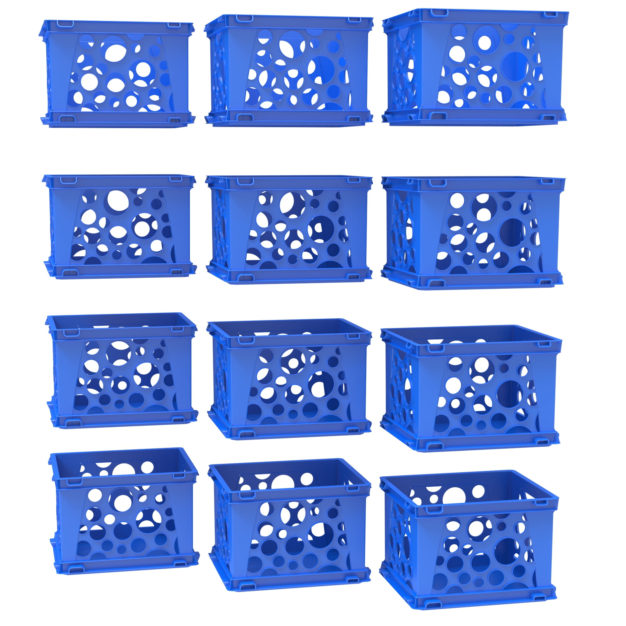 Storex Mini Crate, Blue, 12Pack